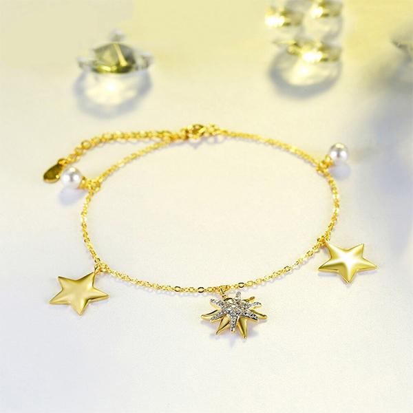 Golden Starfish Charm Bracelet