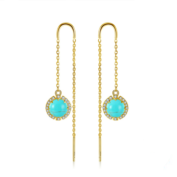 Golden Strand Turquoise Earrings