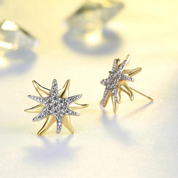 Golden Starfish Stud Earrings
