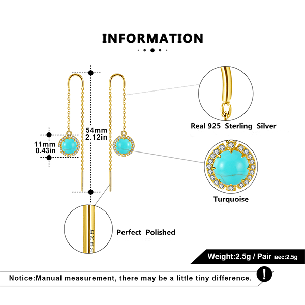 Golden Strand Turquoise Earrings