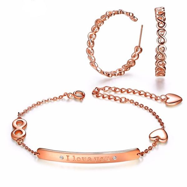 Infinite Love Bracelet and Earrings Set