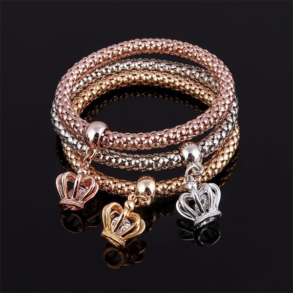Hollow Crown Charm Bracelet