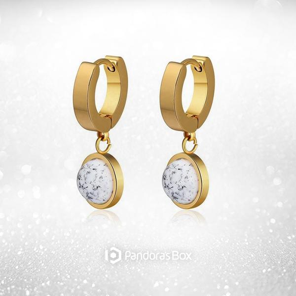 White Turquoise Mini Hoop Earrings