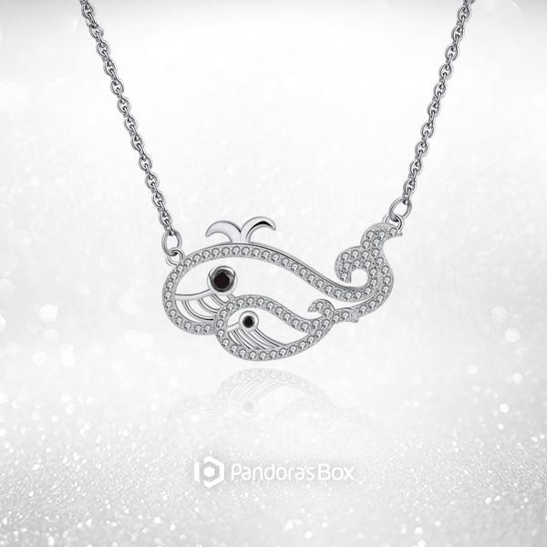 Whales Pendant Sterling Silver Necklace