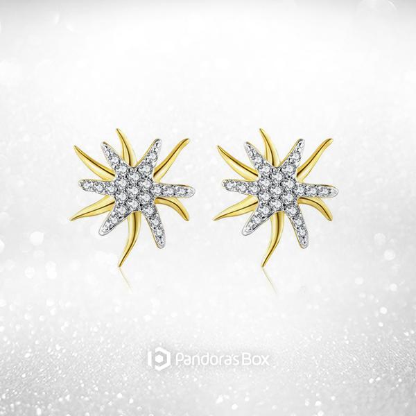 Golden Starfish Stud Earrings