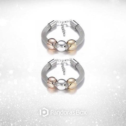 2 Sets of Cube Charms Metal Bracelet