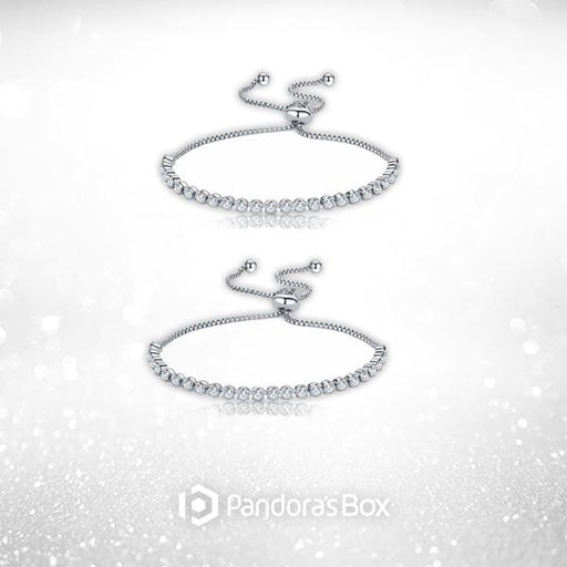 2 sets of Rhinestone Adjustable Tennis Bracelet