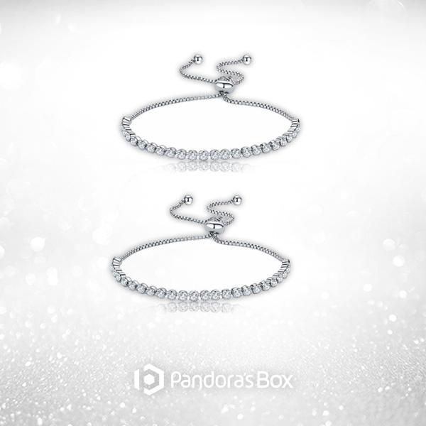 2 sets of Rhinestone Adjustable Tennis Bracelet