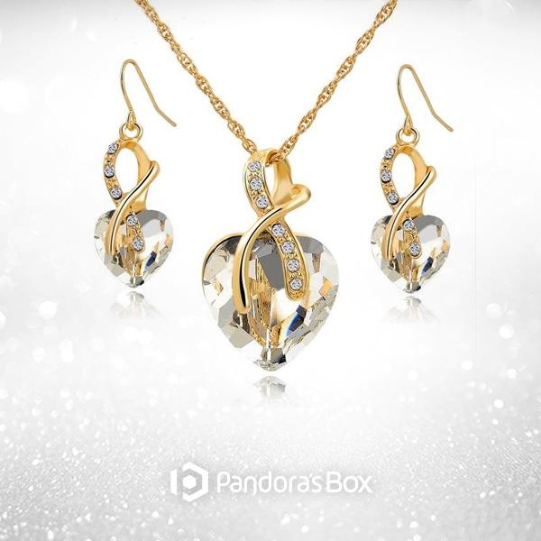 3 Sets of Wishful Heart Necklace and Earring Sets