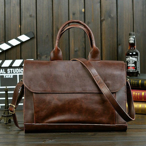 PU Leather Shoulder Computer Briefcase