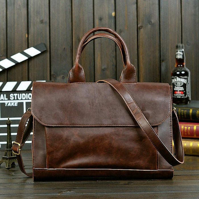 PU Leather Shoulder Computer Briefcase