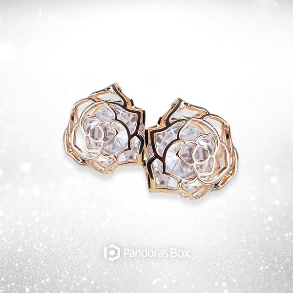 Rose Stencil Stud Earrings