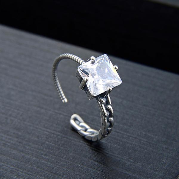 Gemini Asymmetrical Sterling Silver Ring