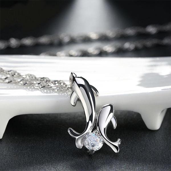 Summer Splash Dolphin Pendant Necklace