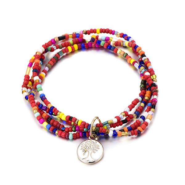 2 Sets of Tree of Life Boho Beads Layered Bracelets