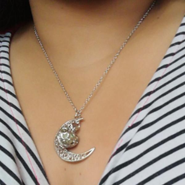 Moon Beams Glow-in-the-Dark Pendant Necklace