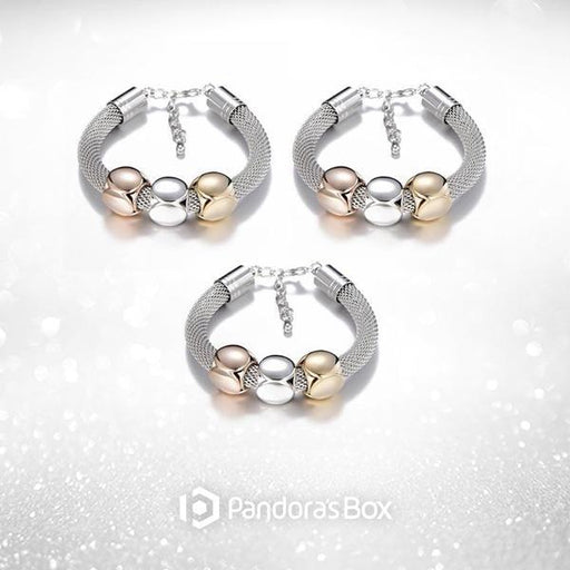 3 Sets of Cube Charms Silver Metal Bracelet