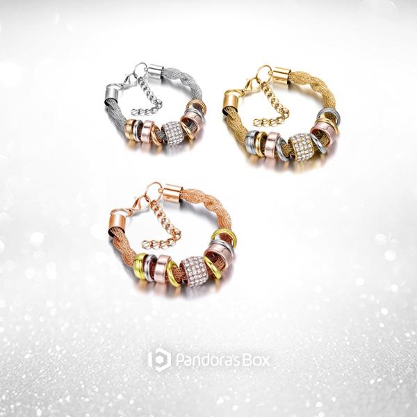 3 Sets of Entwined Metal Bracelet Trio - 9pc Set