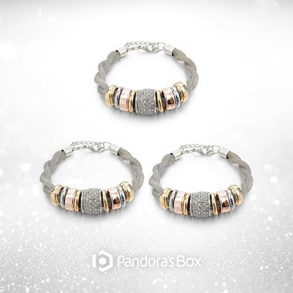 3 Sets of Entwined Silver Metal Bracelet Bundle Offer