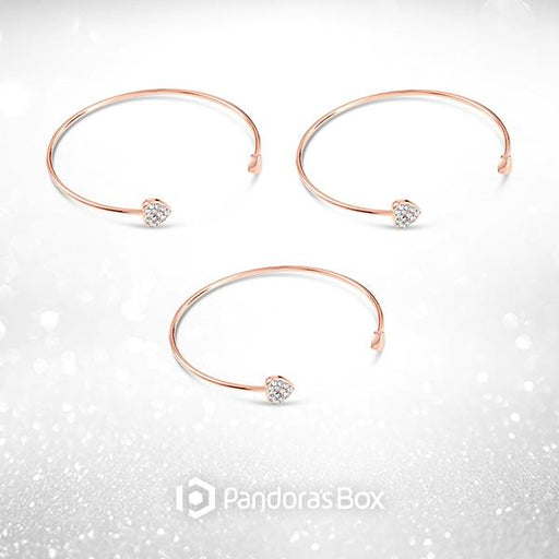 3 Sets of Heart to Heart Open Bangles