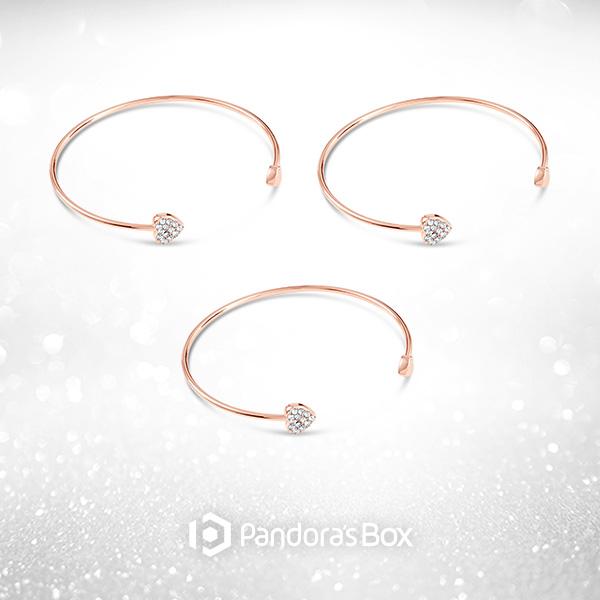 3 Sets of Heart to Heart Open Bangles