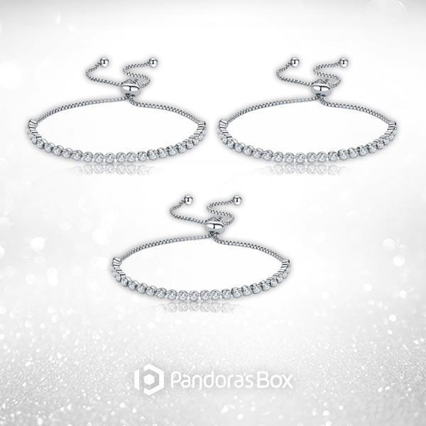 3 sets of Rhinestone Adjustable Tennis Bracelet