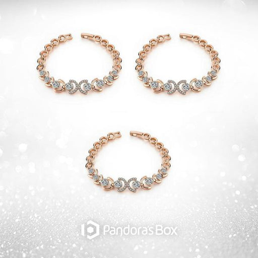 3 Sets of Rose Gold and Ice Bracelet