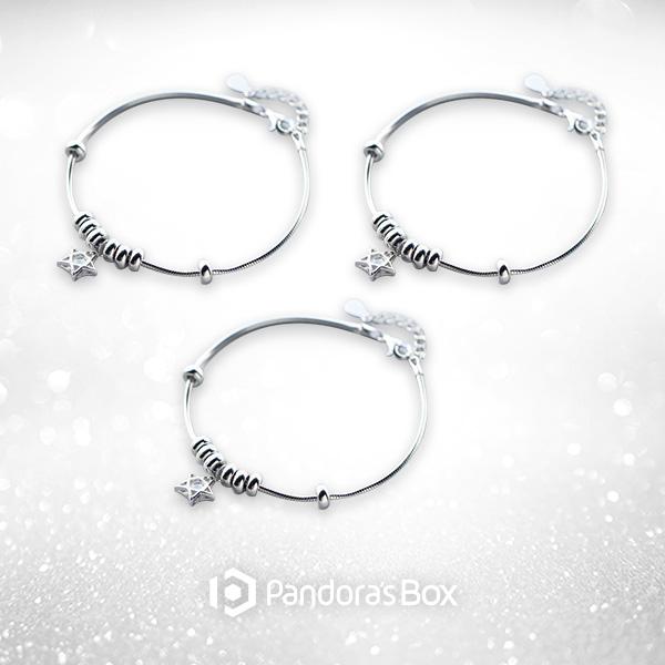 3 Sets of Shooting Star Sterling Silver Bracelets