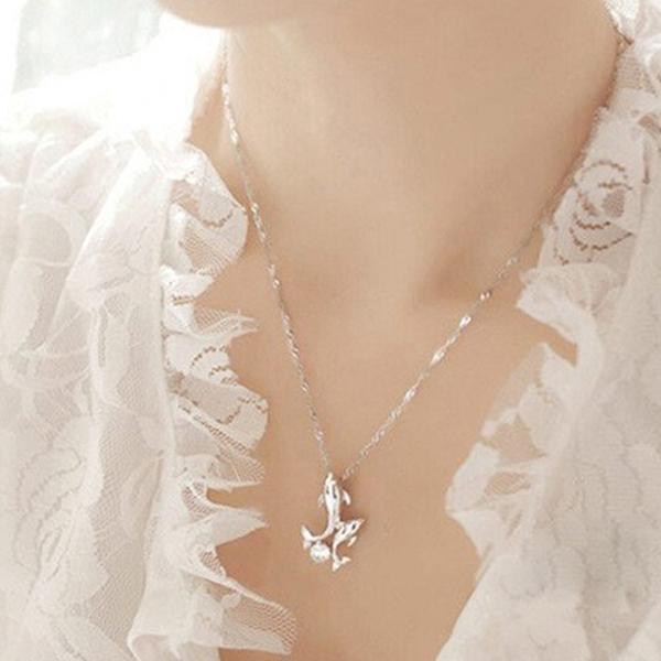 Summer Splash Dolphin Pendant Necklace