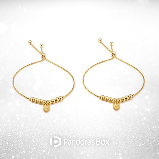 2 Sets of Heart of Gold Adjustable Bracelet
