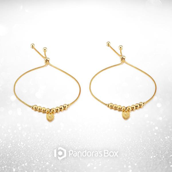 2 Sets of Heart of Gold Adjustable Bracelet