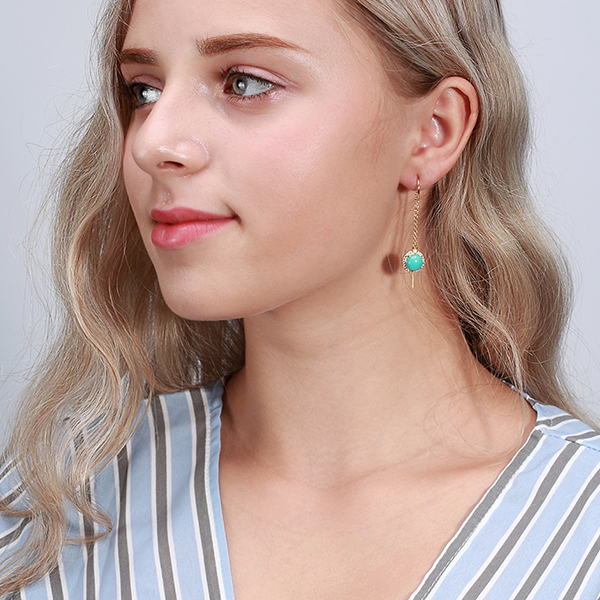 Golden Strand Turquoise Earrings