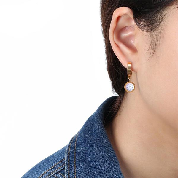 White Turquoise Mini Hoop Earrings
