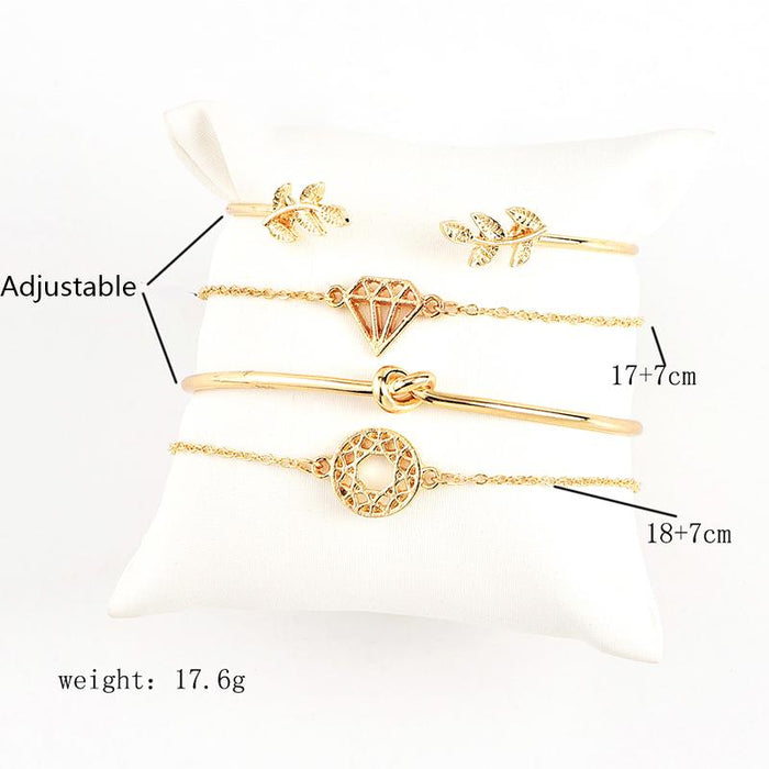 3 Sets of Bohemian Glam Gold Bracelets Stack - 12pcs