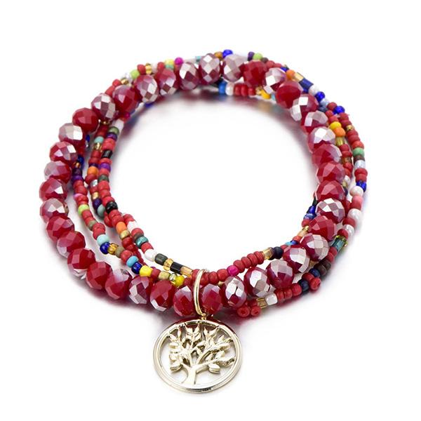 2 Sets of Tree of Life Boho Beads Layered Bracelets