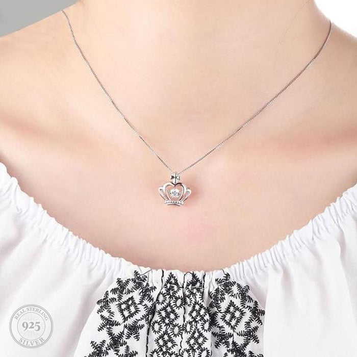 Luxe Crown Pendant Necklace