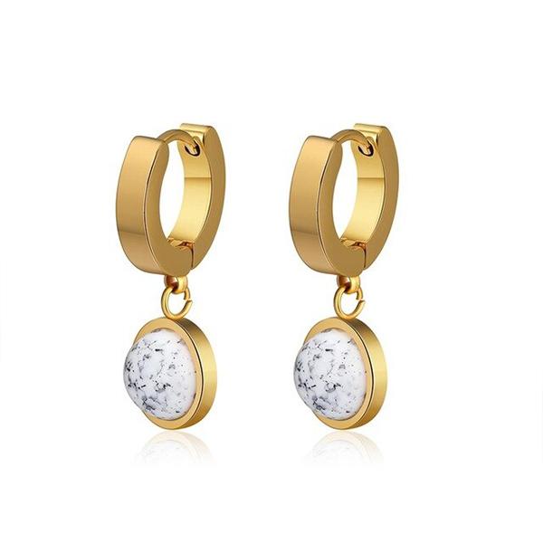 White Turquoise Mini Hoop Earrings