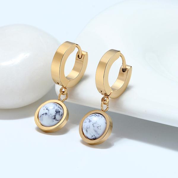 White Turquoise Mini Hoop Earrings