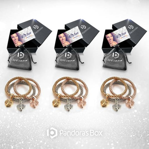 3 Sets of Tree of Life Heart Edition Bracelets With 3 Gift Boxes