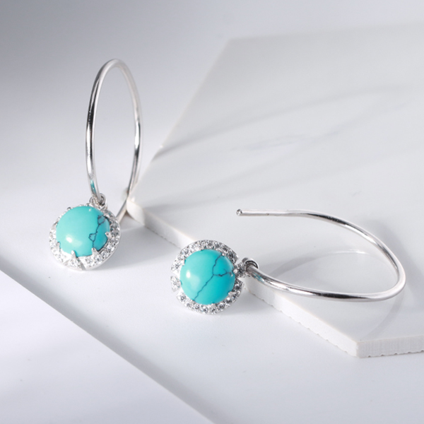 Silver Solstice Turquoise Earrings