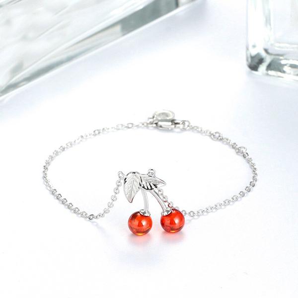 Cherry Berry Sterling Silver Bracelet