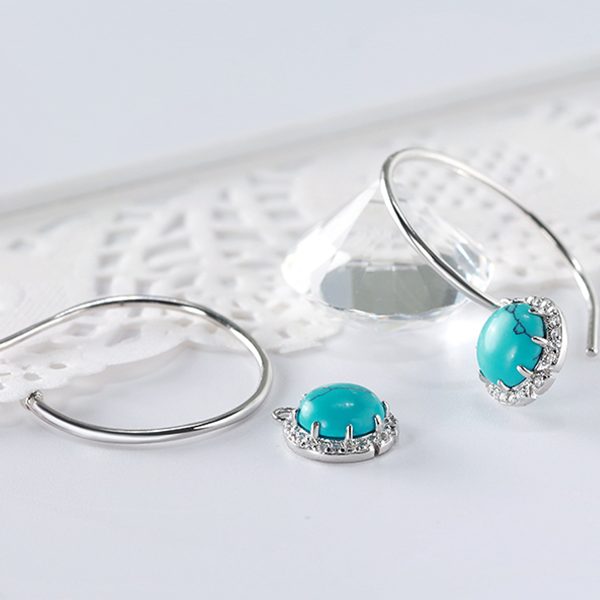 Silver Solstice Turquoise Earrings