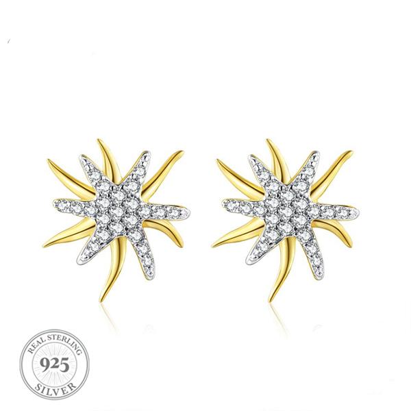Golden Starfish Stud Earrings