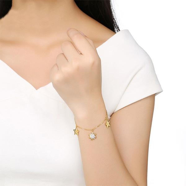 Golden Starfish Charm Bracelet