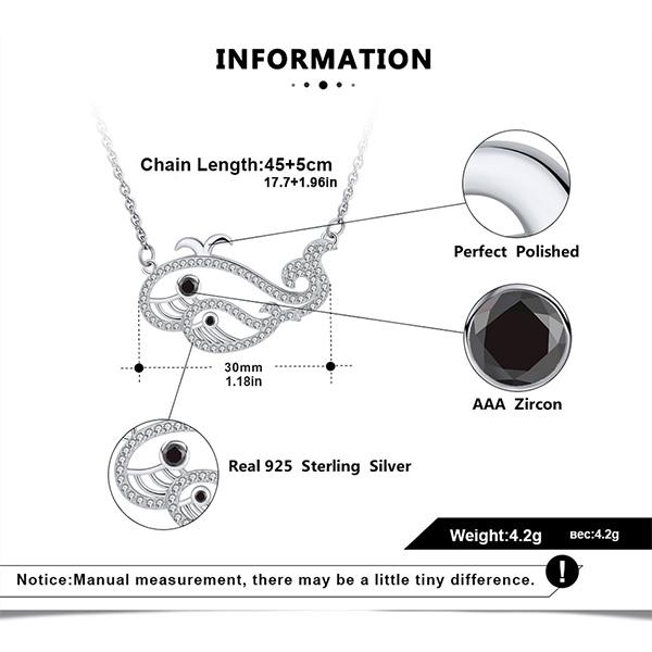 Whales Pendant Sterling Silver Necklace