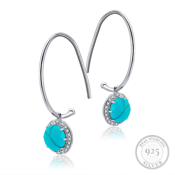 Silver Solstice Turquoise Earrings