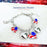 American Pride Heart Charm Bracelet