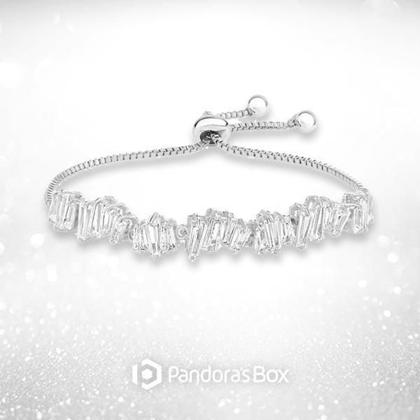 "Hollywood Hoops" Crystal Double Hoop Earrings, Baguette Ring and Adjustable Bracelet