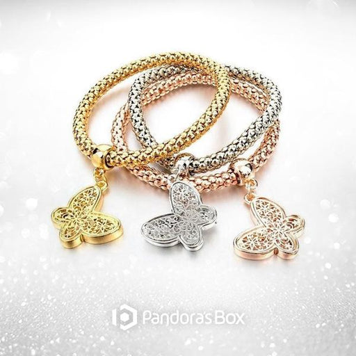 "BUTTERFLY" CHARM BRACELET WITH AUSTRIAN CRYSTALS