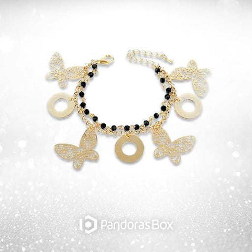 Butterfly Charm Double Strand Bracelet